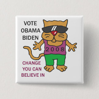 COOL CATS VOTE OBAMA PINBACK BUTTON