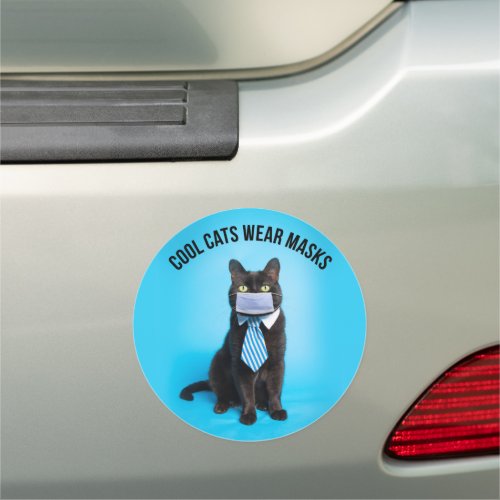 Cool Cats Wear Masks Car Magnet