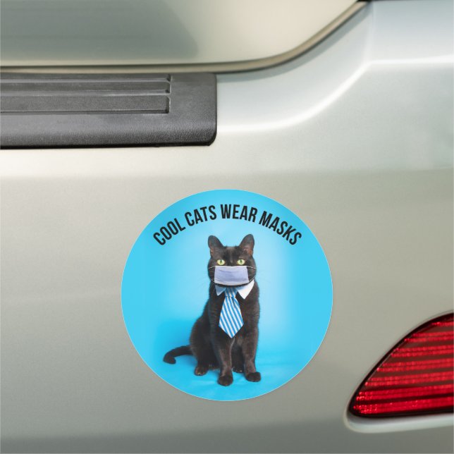 Cool Cats Wear Masks Car Magnet (In Situ)