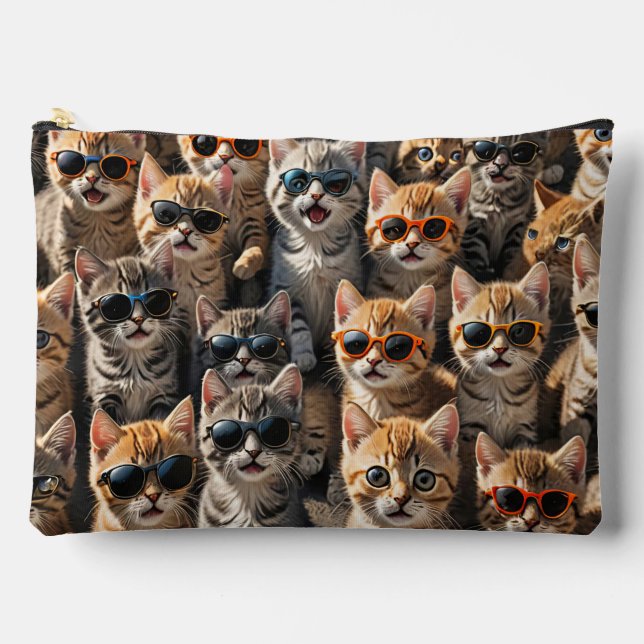 Cool Cats Wearing Sunglasses Accessory Pouch (Front)