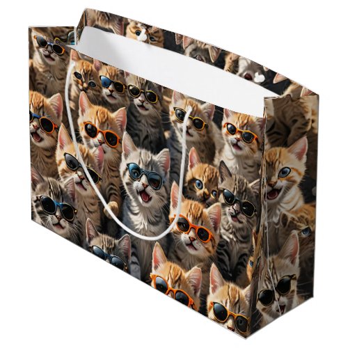 Cool Cats Wearing Sunglasses Large Gift Bag