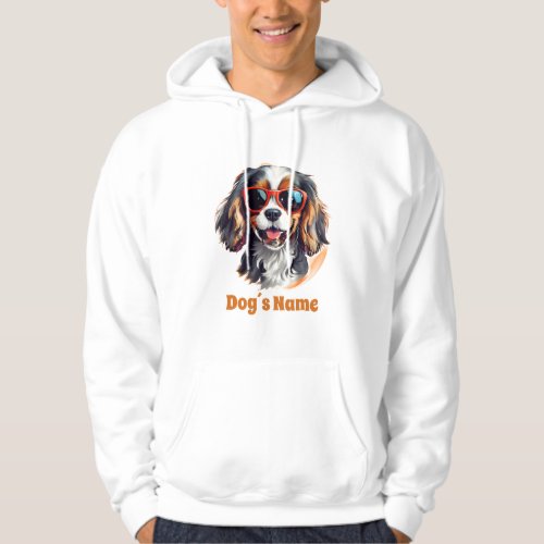 Cool Cavalier King Charles  Spaniel With Sunglasse Hoodie