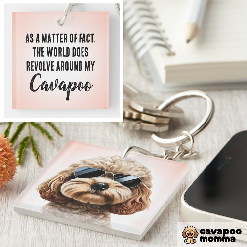 Cool Cavapoo Acrylic Keychain double_sided