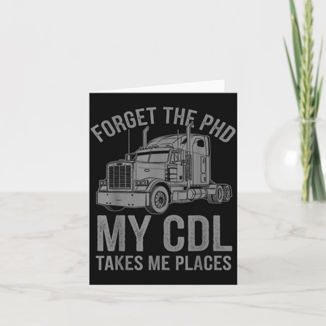 Cool Cdl Trucker Art For Men Women Trucking Cdl Tr Card (Front)