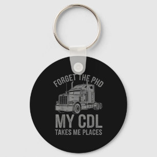 Cool Cdl Trucker Art For Men Women Trucking Cdl Tr Keychain
