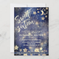 Cool Celestial moon and stars sweet sixteen