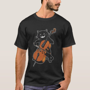 Cool Cello Cat Gothic Musician Orchestra String Pl T-Shirt