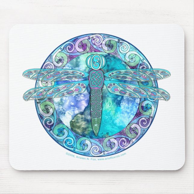 Cool Celtic Dragonfly Mouse Pad (Front)