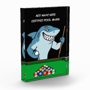 Cool Certified Pool Shark Acrylic Trophy Award