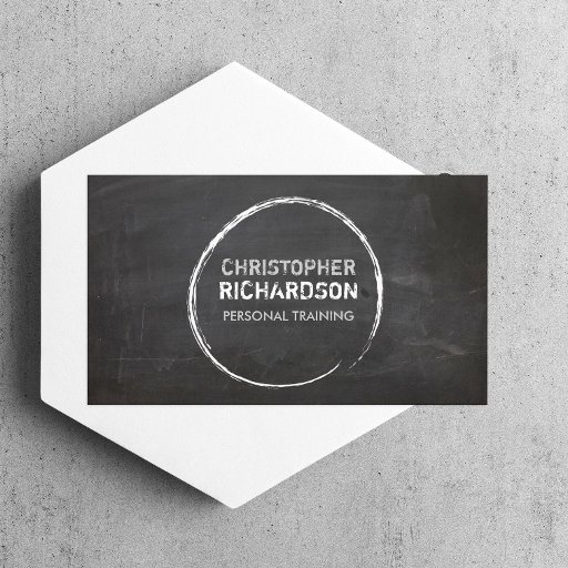 Customizable COOL CHALKBOARD CIRCLE with YOUR NAME Business Cards