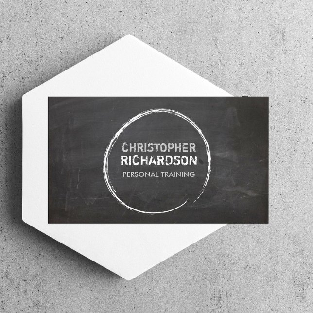 COOL CHALKBOARD CIRCLE with YOUR NAME Business Card (Creator Uploaded)