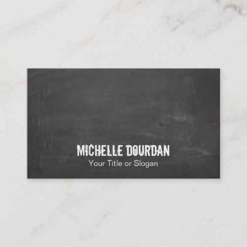 Cool Chalkboard Look Grunge Black Business Card