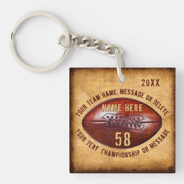 Cool Cheap, Personalize Custom Football Keychains (Front)