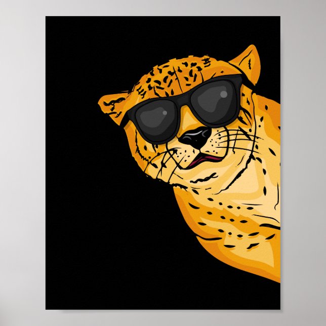 Cool Cheetah Lover Gift Kids Sunglases Cheetah Poster (Front)
