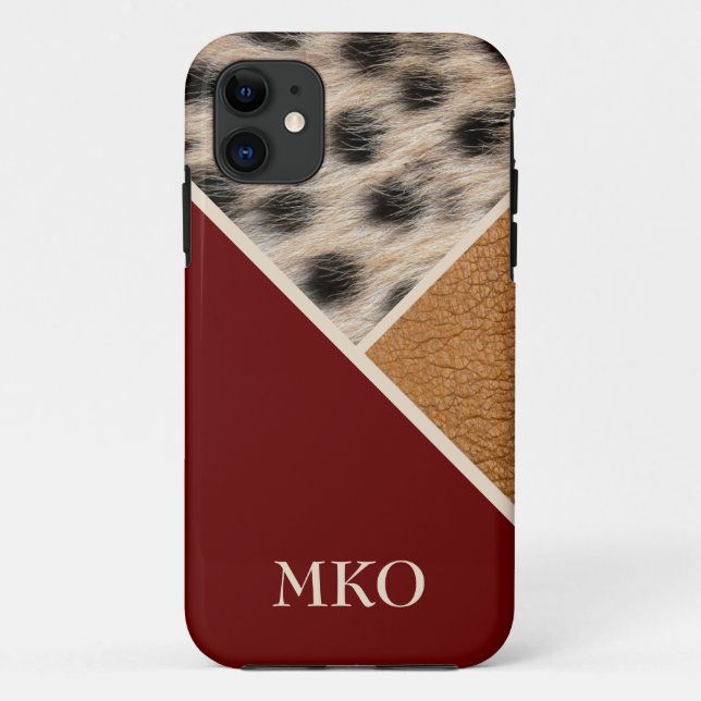 Cool Cheetah Monogrammed Case-Mate iPhone Case (Back)
