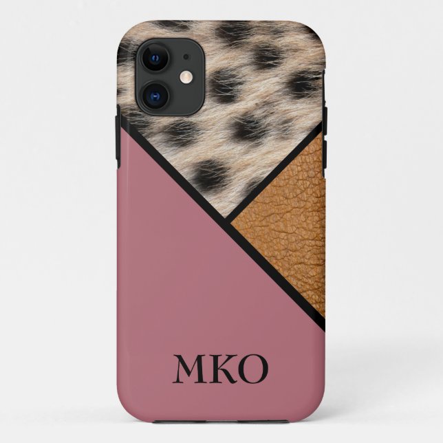 Cool Cheetah Monogrammed Case-Mate iPhone Case (Back)
