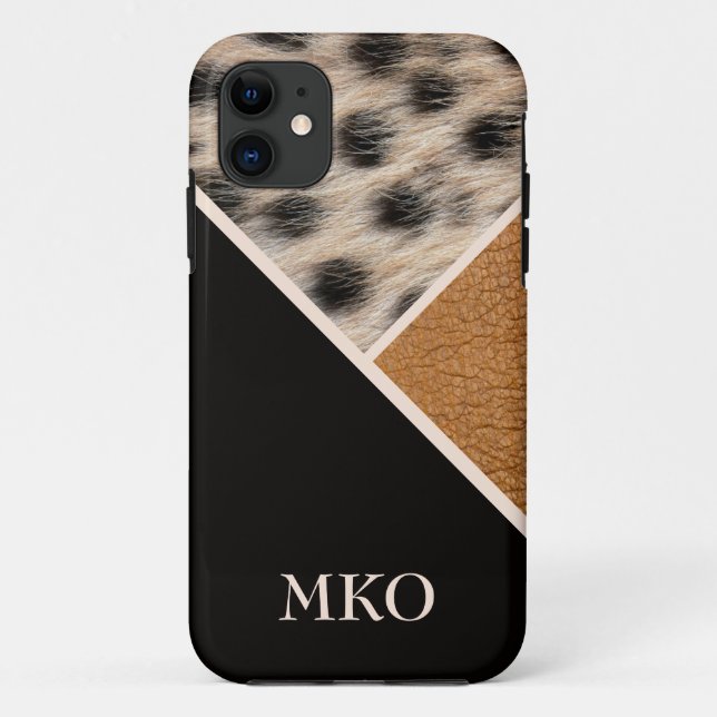 Cool Cheetah Monogrammed Case-Mate iPhone Case (Back)