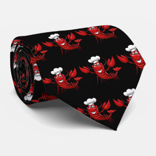 Cool chef lobster tiled pattern neck tie