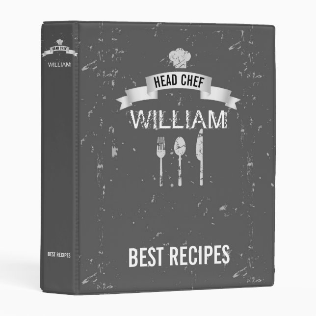 Cool chef name recipe 3 ring binder (Front/Spine)