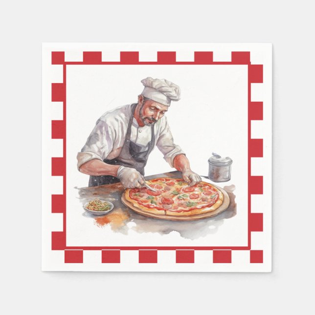 Cool chef pizza party  napkins (Front)