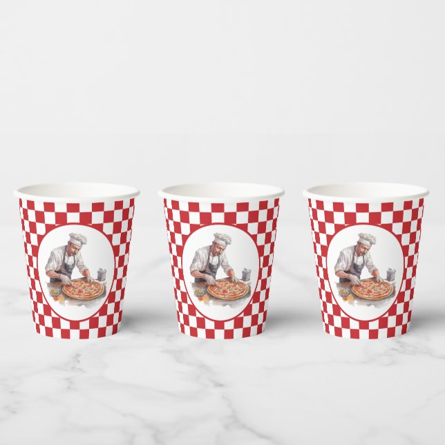Cool chef pizza party  paper cups (Multi)