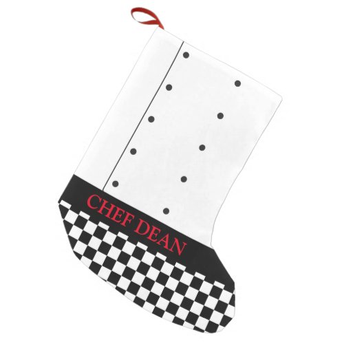 Cool Chef Tunic and Checkered Pants Small Christmas Stocking