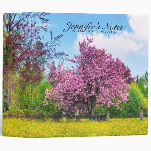 Cool Cherry Blossom Nature Landscape Binder