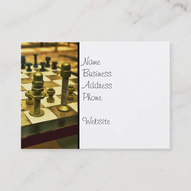 Cool Chess Board with Nuts and Bolts Business Card Zazzle