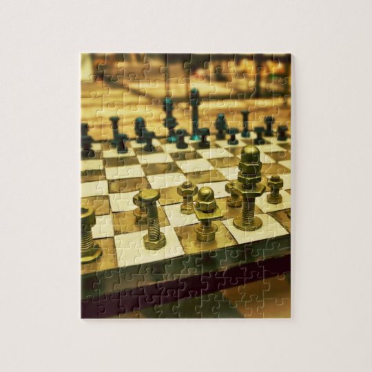Cool Chess Board with Nuts and Bolts Jigsaw Puzzle