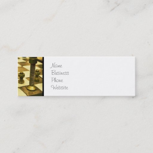 Customizable Cool Chess Board with Nuts and Bolts Business Card Template