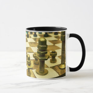 Cool Chess Board with Nuts and Bolts Mug