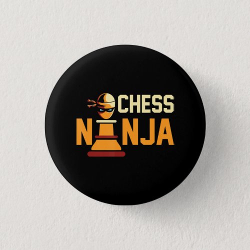 Cool Chess Ninja  Chess Lovers Gift Button