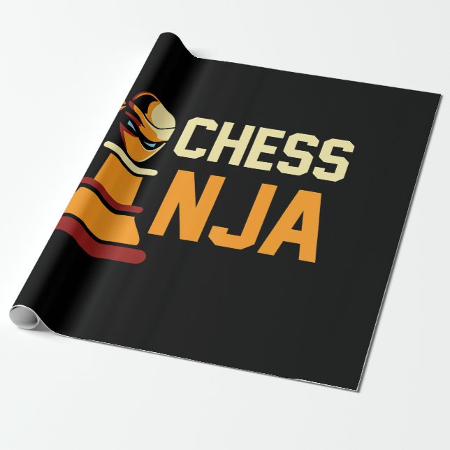 Cool Chess Ninja  Chess Lovers Gift Wrapping Paper (Unrolled)