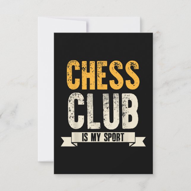 Cool Chess Player Lover Birthday Gift Chess Club RSVP Card (Front)