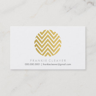 COOL CHEVRON PATTERN bold spot gold foil Business Card