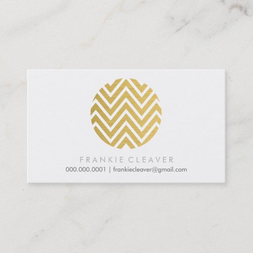 COOL CHEVRON PATTERN bold spot gold foil Business Card