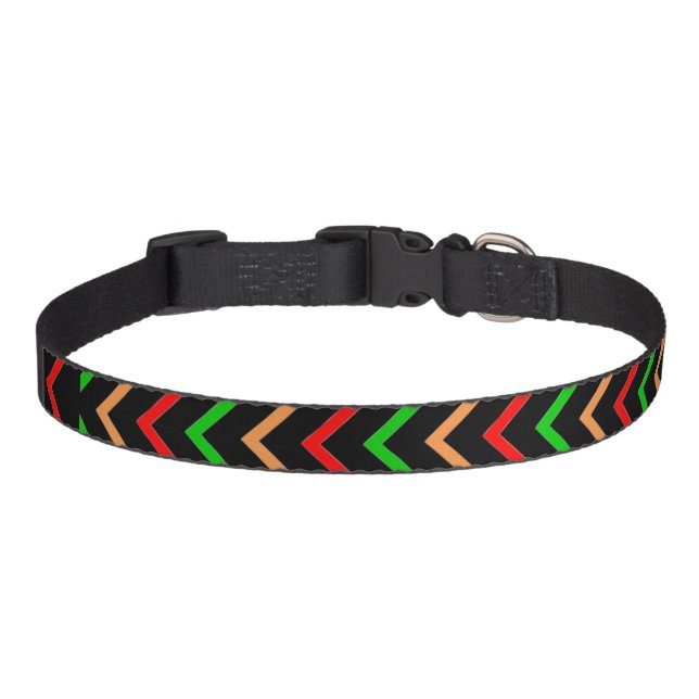 Cool Chevron Pattern on Black Pet Collar (Front)