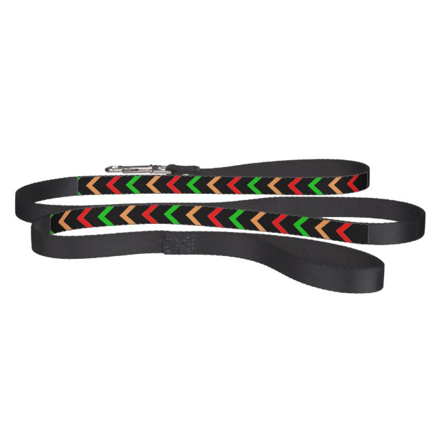 Cool Chevron Pattern on Black Pet Leash (Full)