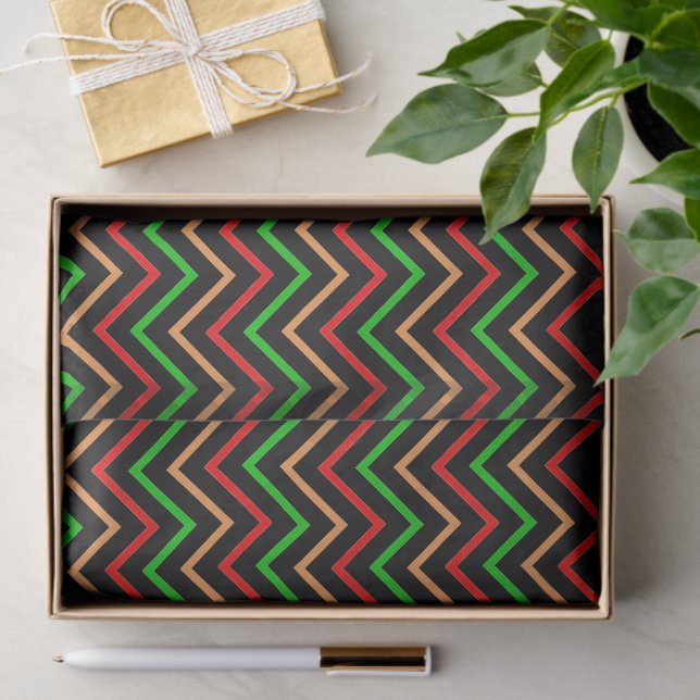 Cool Chevron Pattern on Black Tissue Paper (Gift)