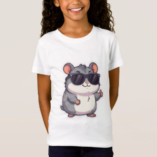 Cool Chibi Hamster with Sunglasses Funny Meme Kids T-Shirt