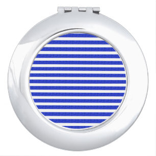 Cool Chic Blue Geometric Stripes Compact Mirror