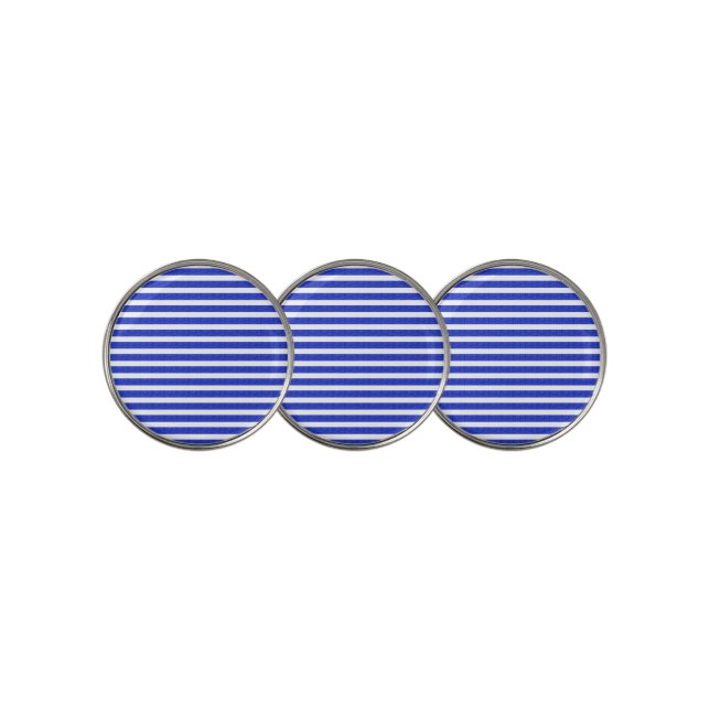 Cool Chic Blue Geometric Stripes Golf Ball Marker (3 Up)