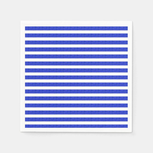 Cool Chic Blue Geometric Stripes Napkins (Front)