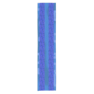 Cool Chic Blue Geometric Stripes Table Runner