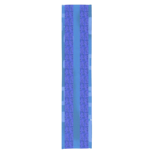 Cool Chic Blue Geometric Stripes Table Runner (Front)