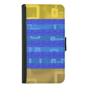 Cool Chic Blue Gold Geometric Stripes Samsung Galaxy S5 Wallet Case