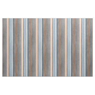 Cool Chic Brown Blue Watercolor Stripes Pattern Fabric
