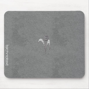 Cool Chic Leather Add Text Image Silver Flower Mouse Pad