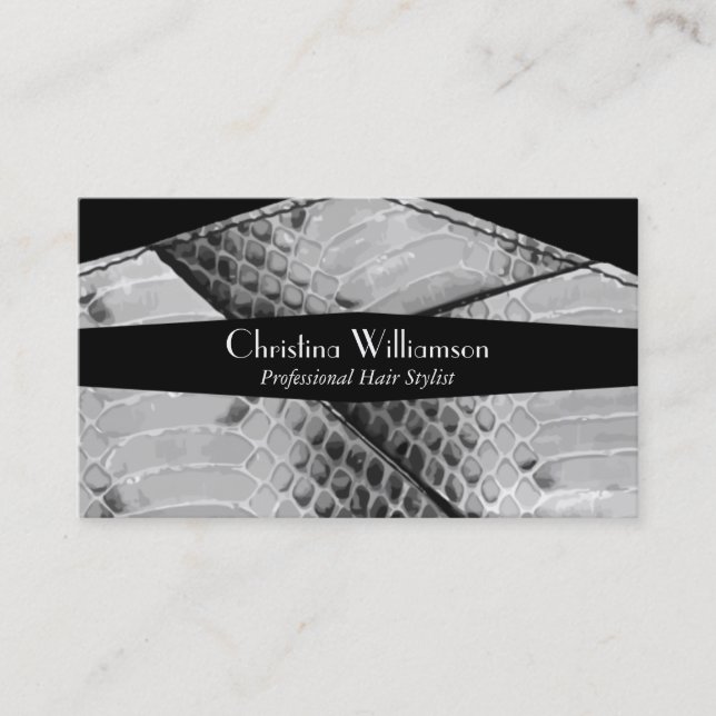 Cool & Chic Snakeskin print Business Card (Front)