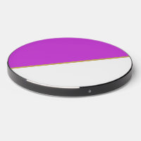 Fun Chic White Candy Pink Color Blocks Sleek Band Wireless Charger